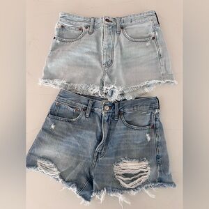 Madewell Light and Dark Blue Jean Shorts